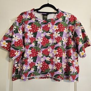 Nooworks Colorful Strawberry and Floral Print Top